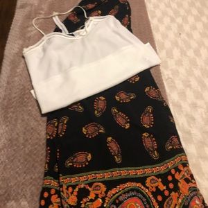 White tank with bell bottoms